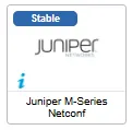 Fiche du nouveau connecteur de supervision Juniper M-Series Netconf, marqué Stable, ajouté au catalogue Centreon en juin 2025