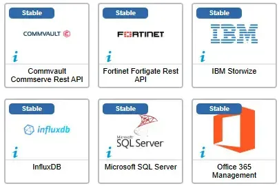 Les 6 connecteurs corrigés en octobre 2025 : Commvault Commserve Rest API, Fortinet Fortigate Rest API, IBM Storwize, InfluxDB, Microsoft SQL Server et Office 365 Management