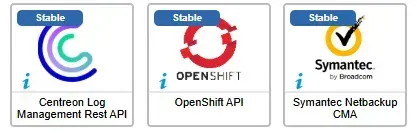 Les 3 nouveaux connecteurs de supervision de juin 2026, marqués Stable : Centreon Log Management Rest API, OpenShift API et Symantec Netbackup CMA