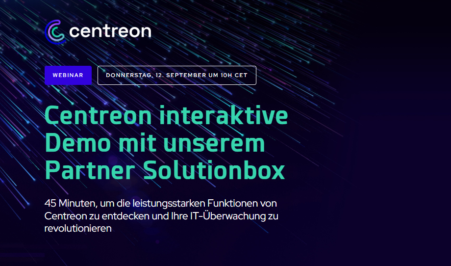 Webinar de demo Centreon avec Solutionbox